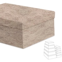 Caja rectangular efecto lana natural - 15 unidades