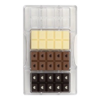 Molde de tableta con corazones para chocolate de 20 x 12 cm - Decora - 4 cavidades