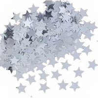 Confetti de estrellas plateadas de 7 gr
