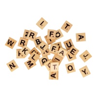 Letras de madera de Scrabble de 2 x 1,8 cm - 100 unidades