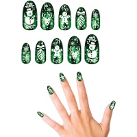 Uñas postizas de Navidad verdes