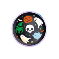Platos de personajes de Halloween de 17 cm - 8 unidades