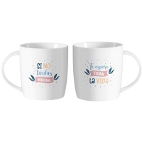 Taza de 350 ml Si no tardas mucho te espero toda la vida - 2 unidades