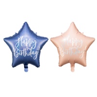 Globo iridiscente estrella de Happy Birthaday de 40 cm - Partydeco