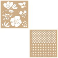 Plantillas Stencil de flores y cuadros de 20 x 20 cm - Artemio - 2 unidades