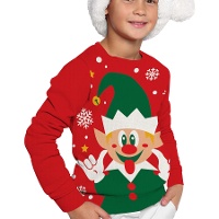 Jersey de Navidad de elfo navideño infantil