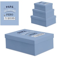 Caja rectangular Papá eres un pesado pero te quiero - DCasa - 3 unidades