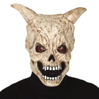 Máscara de calavera de demonio con cuernos