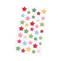 Pegatinas 3D de formas de estrellas de colores - 32 piezas