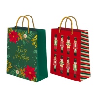 Bolsa de regalo de Navidad tradicional surtidas de 42 x 30 x 10 cm - 1 unidad