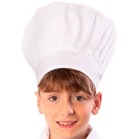 Gorro de cocinero blanco infantil