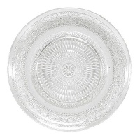 Plato de 19,5 cm de cristal grabado transparente para postre