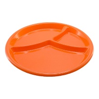 Plato de 25,5 cm para aperitivos de color - 3 cavidades