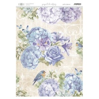 Papel de arroz de Hortensias azules de 29,7 x 42 cm - Artis decor - 1 unidad