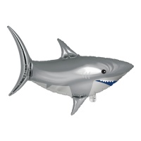 Globo silueta XL de Tiburón gris de 92 x 82 cm - CreativeParty