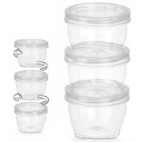 Tupper de 0,25 L transparente y apilable - 3 unidades