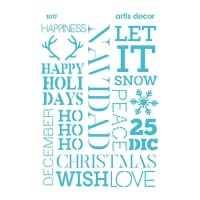 Plantilla Stencil frases navideñas de 20 x 28,5 cm - Artis decor - 1 unidad