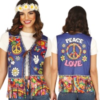 Chaleco hippie paz y amor para mujer