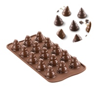 Molde 3D Choco Trees para chocolate de silicona de 21 x 10,5 cm - Silikomart - 15 cavidades