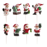 Picks de Papá Noel de 3 cm - Dekora - 80 unidades