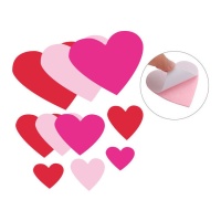 Pegatinas de corazón de goma eva rojo y rosa