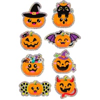 Pegatinas de Halloween holográficas de calabazas
