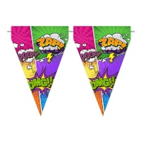 Banderín de cómic superhéroes de 3 m