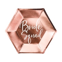 Platos hexagonales de Bride Squad de 23 cm - 6 unidades