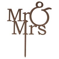 Topper de madera de Mr and Mrs de 27 x 21 cm - Artis decor