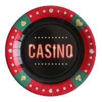 Platos de Casino poker de 22,5 cm - 10 unidades