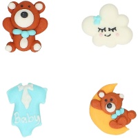 Figuras de azúcar de Baby Biss Blue - 8 unidades