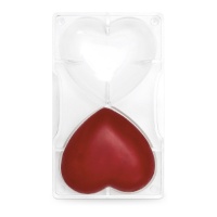 Molde de corazones grandes para chocolate de 20 x 12 cm - Decora - 2 cavidades