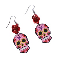 Pendientes de Catrina con rosa