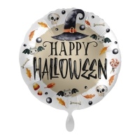 Globo de Happy Halloween de sombrero de bruja de 43 cm - Premioloon