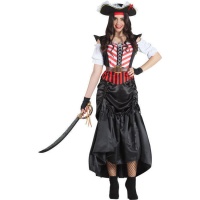 Disfraz de pirata con falda ajustable para mujer