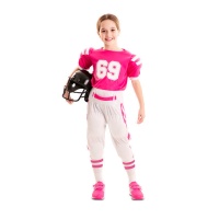 Disfraz de jugadora de Fútbol Americano rosa para niña