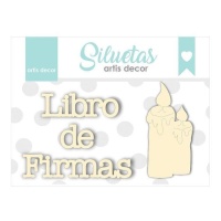 Chipboard de Cirio y Libro de firmas - Artis decor - 4 unidades