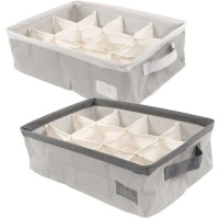 Organizador ropa interior de 39 x 26 x 10 cm gris - 12 compartimentos - 1 unidad