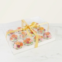 Caja para cupcakes transparente con lazo de 34 x 27 x 10 cm - PME