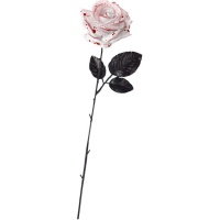 Flor de rosa blanca con sangre de 42 cm