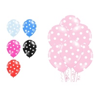 Globos de látex con puntos blancos de 30 cm - PartyDeco - 50 unidades