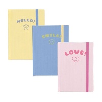 Libreta colores pastel con goma de 19 x 13 cm - 1 unidad