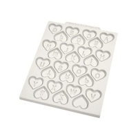 Molde de Abecedario en corazones de silicona de 12,5 x 10 cm - Katy Sue Molde