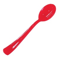 Cucharas de 13 cm color rojo brillante premium - 15 unidades