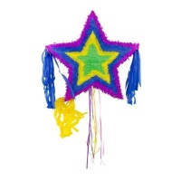Piñata 3D de estrella colorida de 57 cm