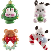 Figuras para roscón de perritos navideños de 3 a 3,5 cm - Dekora - 50 unidades
