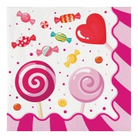 Servilletas de Sweet Candy de 16,5 x 16,5 cm - 16 unidades