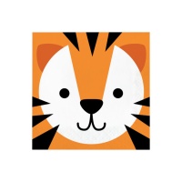 Servilletas de Tigre de 16,5 x 16,5 cm - 16 unidades