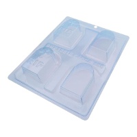 Molde para dos lápidas de chocolate de 19 x 24 x 3 cm - 4 cavidades