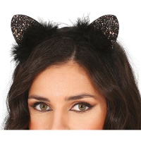 Diadema de gato con plumas